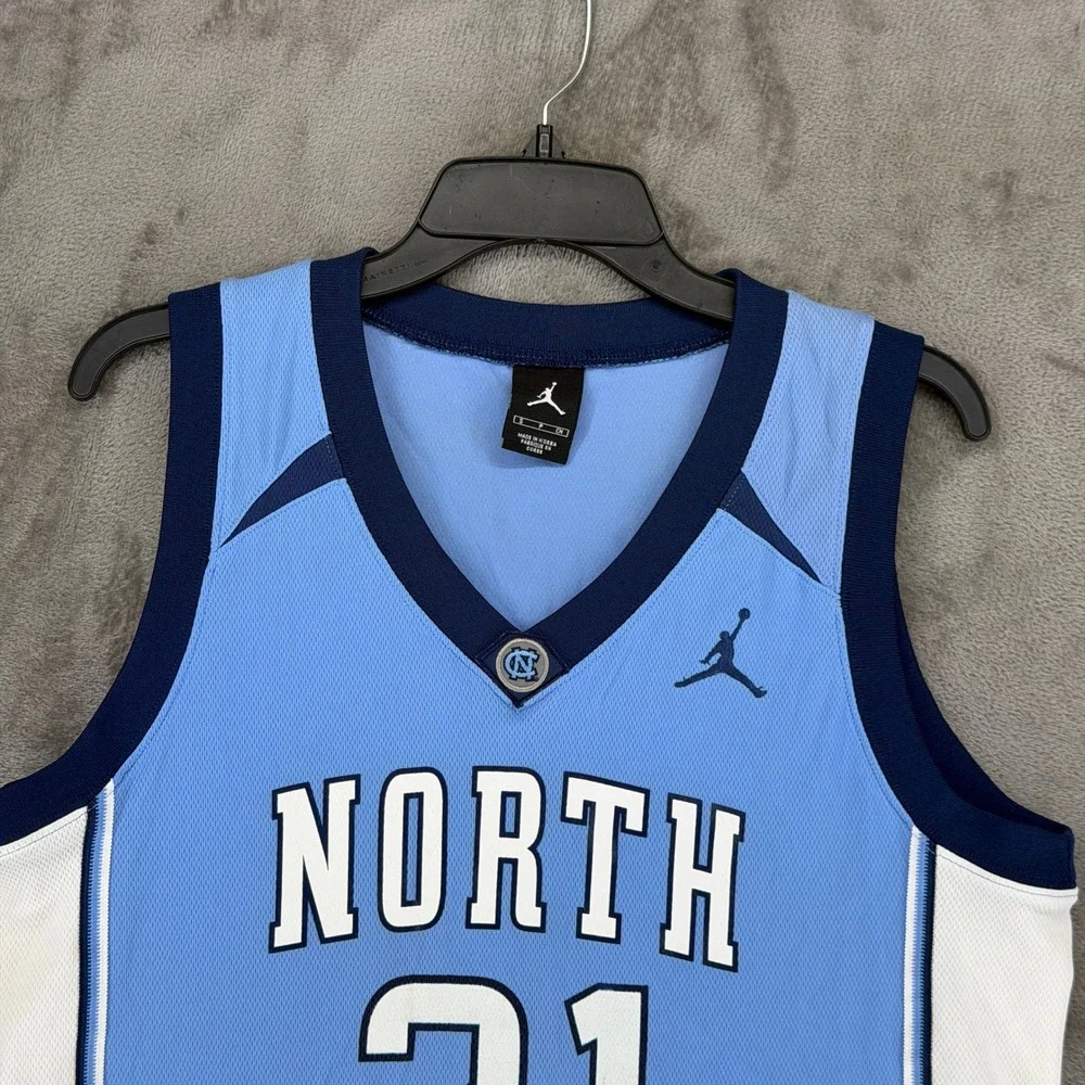 Jordan North Carolina Carolina Blue/White/Navy #21 Basketball Jersey